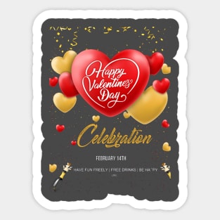 Happy Valentine's Day Celebration Sticker